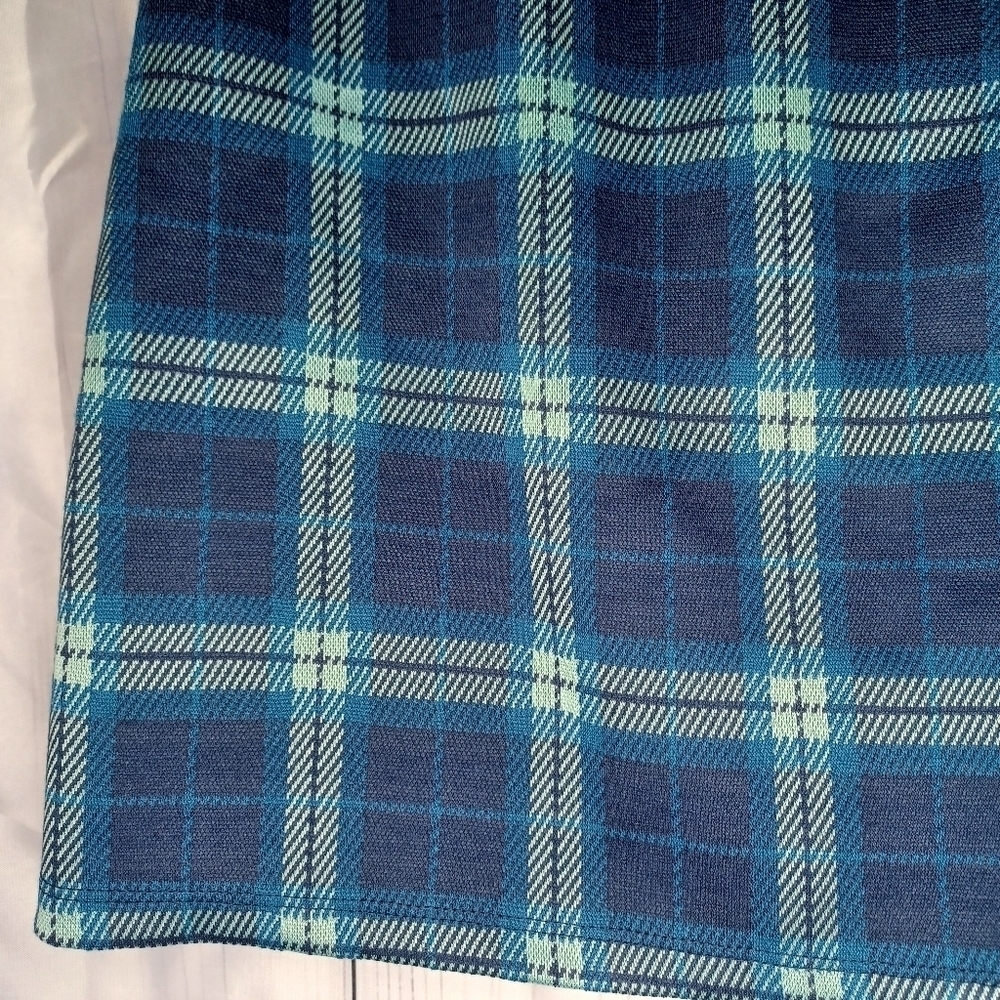SO blue plaid buttoned faux wrap preppy 90’s Y2K schoolgirl mini skirt NWT - Picture 4 of 15